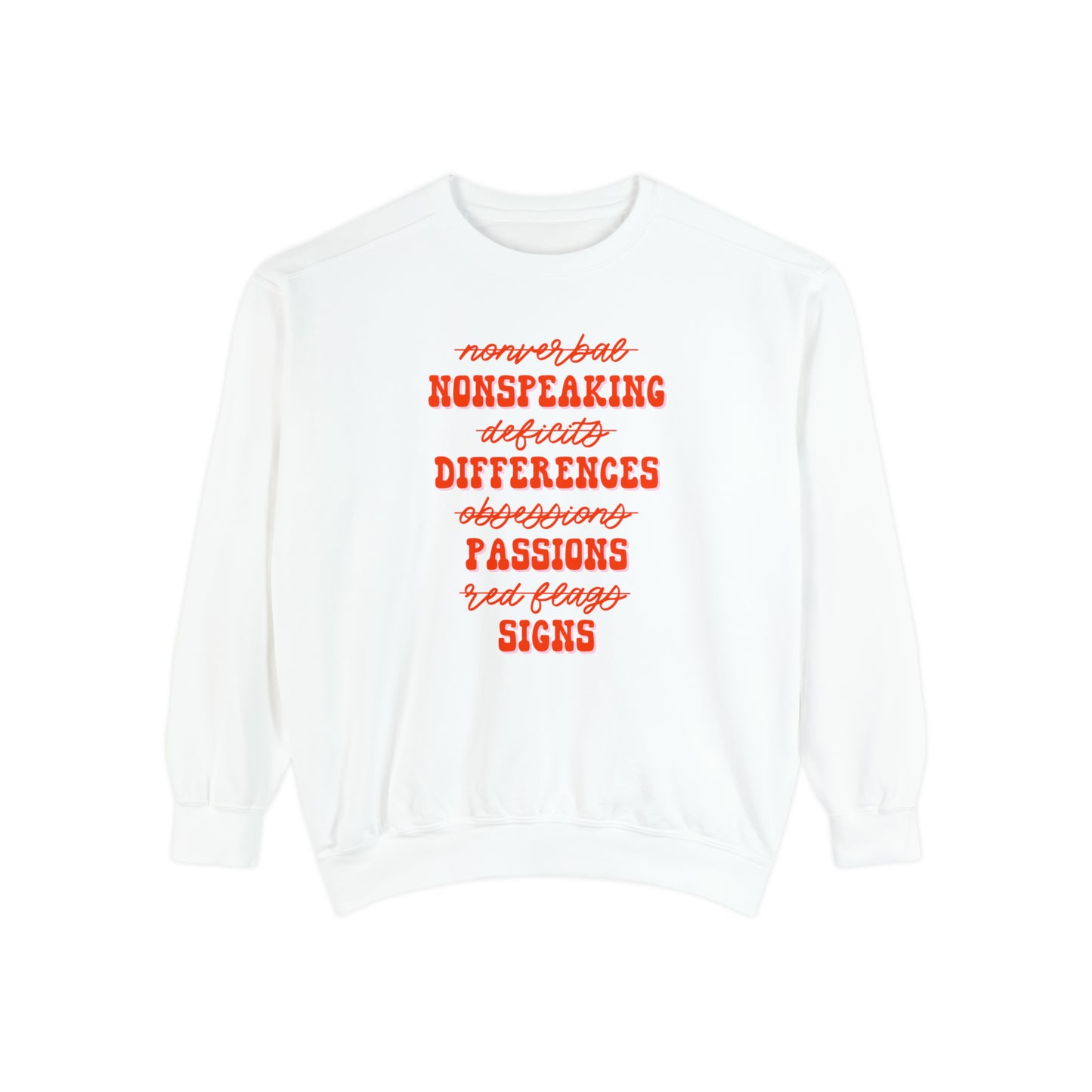 Neurodiversity Terms Comfort Colors Sweatshirt