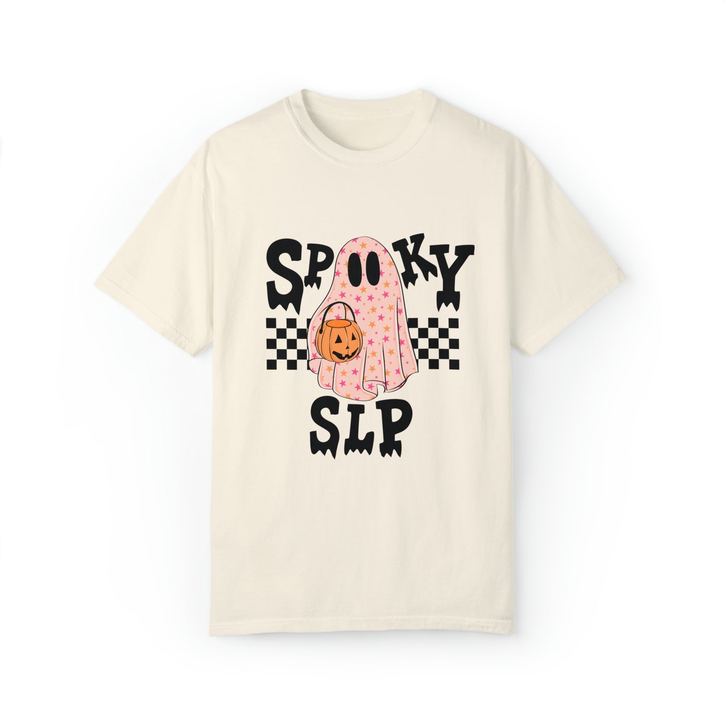 Spooky SLP Checkerboard Comfort Colors T-Shirt