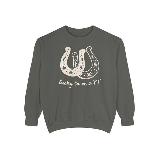 Lucky PT Horseshoe Comfort Colors Sweatshirt