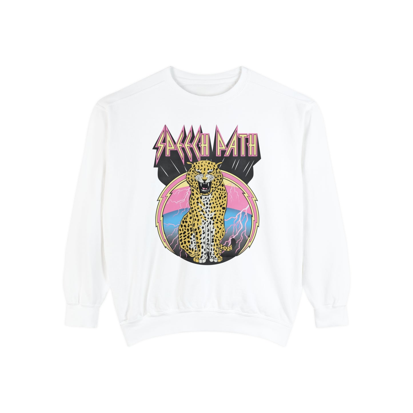 Rock Speech Path Leopard Comfort Colors Sweatshirt