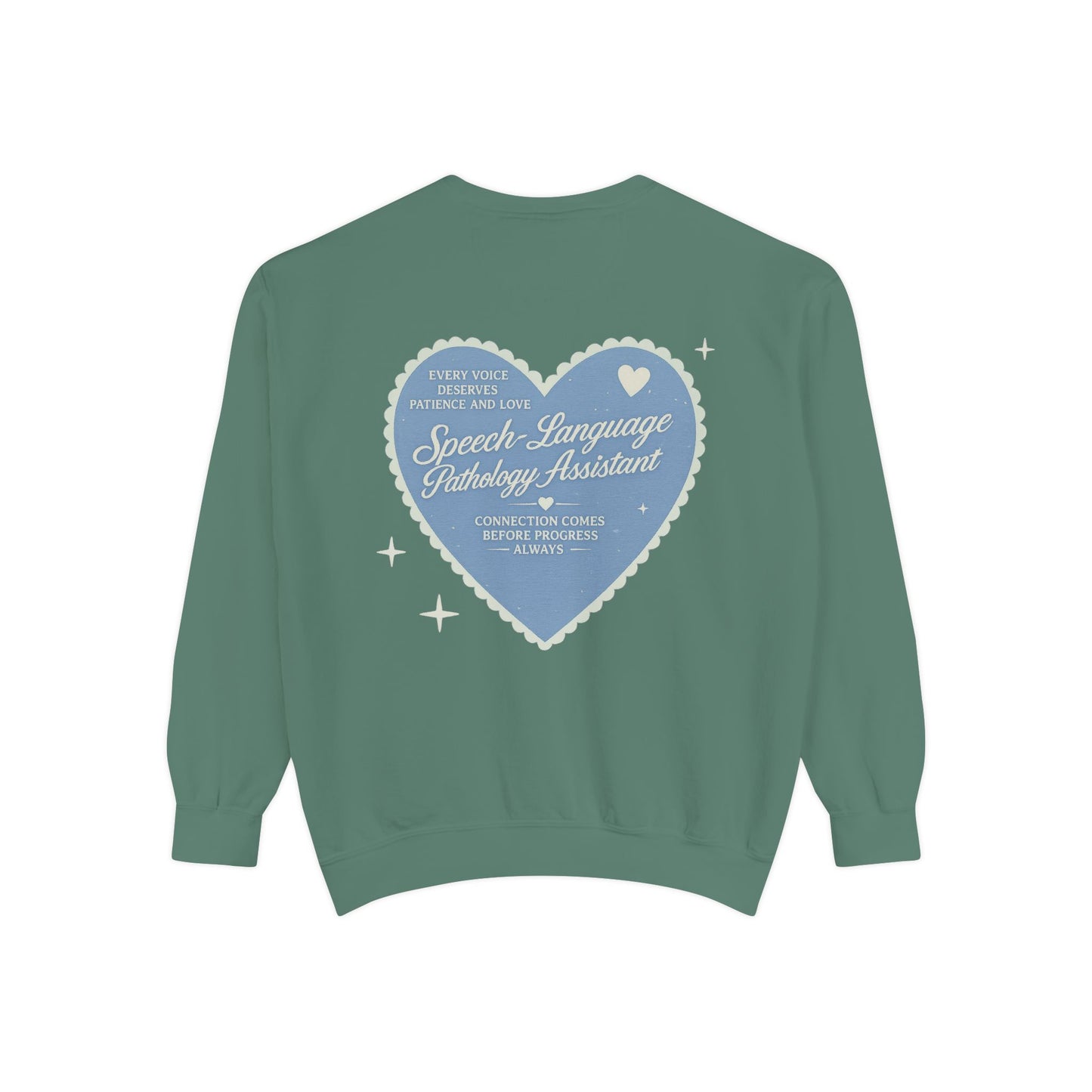 SLPA Heart Patch Comfort Colors Sweatshirt | Front and Back Print