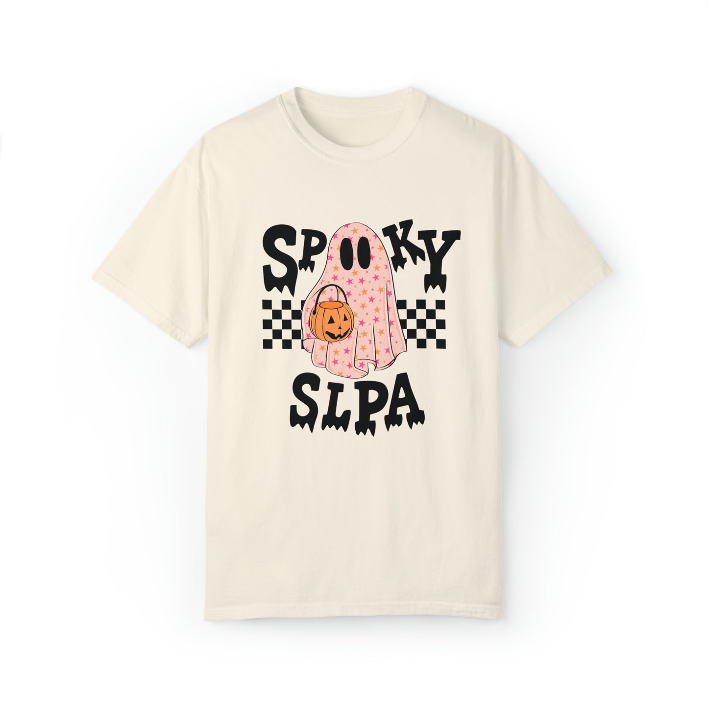 Spooky SLPA Checkerboard Comfort Colors T-Shirt