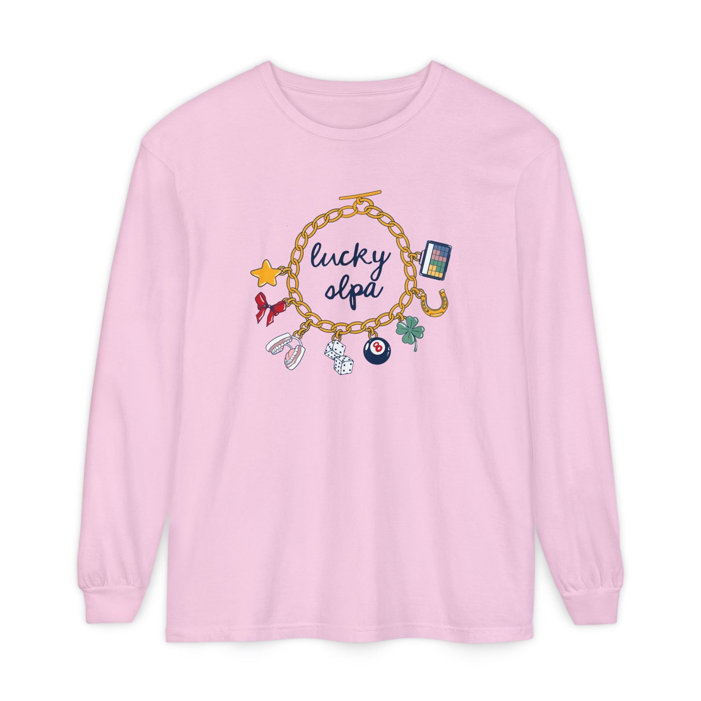 Lucky SLPA Charm Bracelet Long Sleeve Comfort Colors T-Shirt