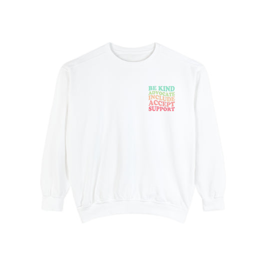 Inclusion Rainbow Comfort Colors Sweatshirt
