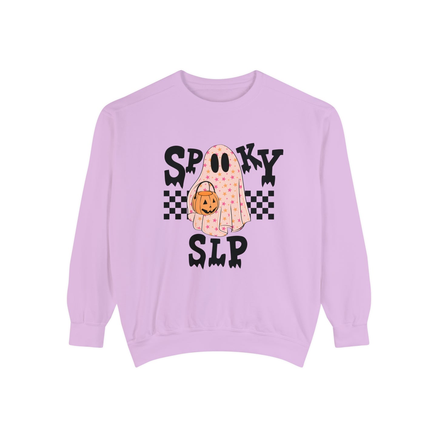Spooky SLP Checkerboard Comfort Colors Sweatshirt