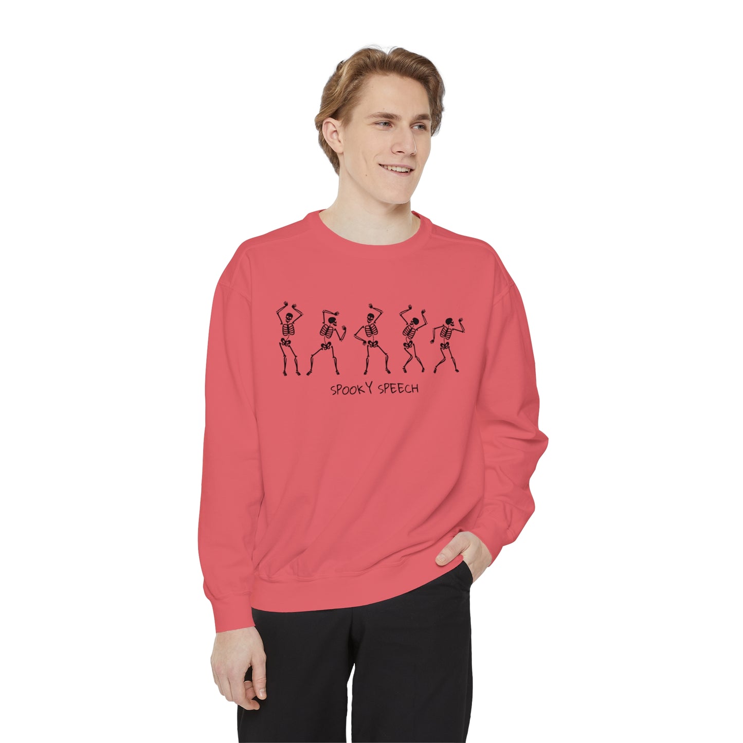 Spooky Speech Skeletons Comfort Colors Sweatshirt