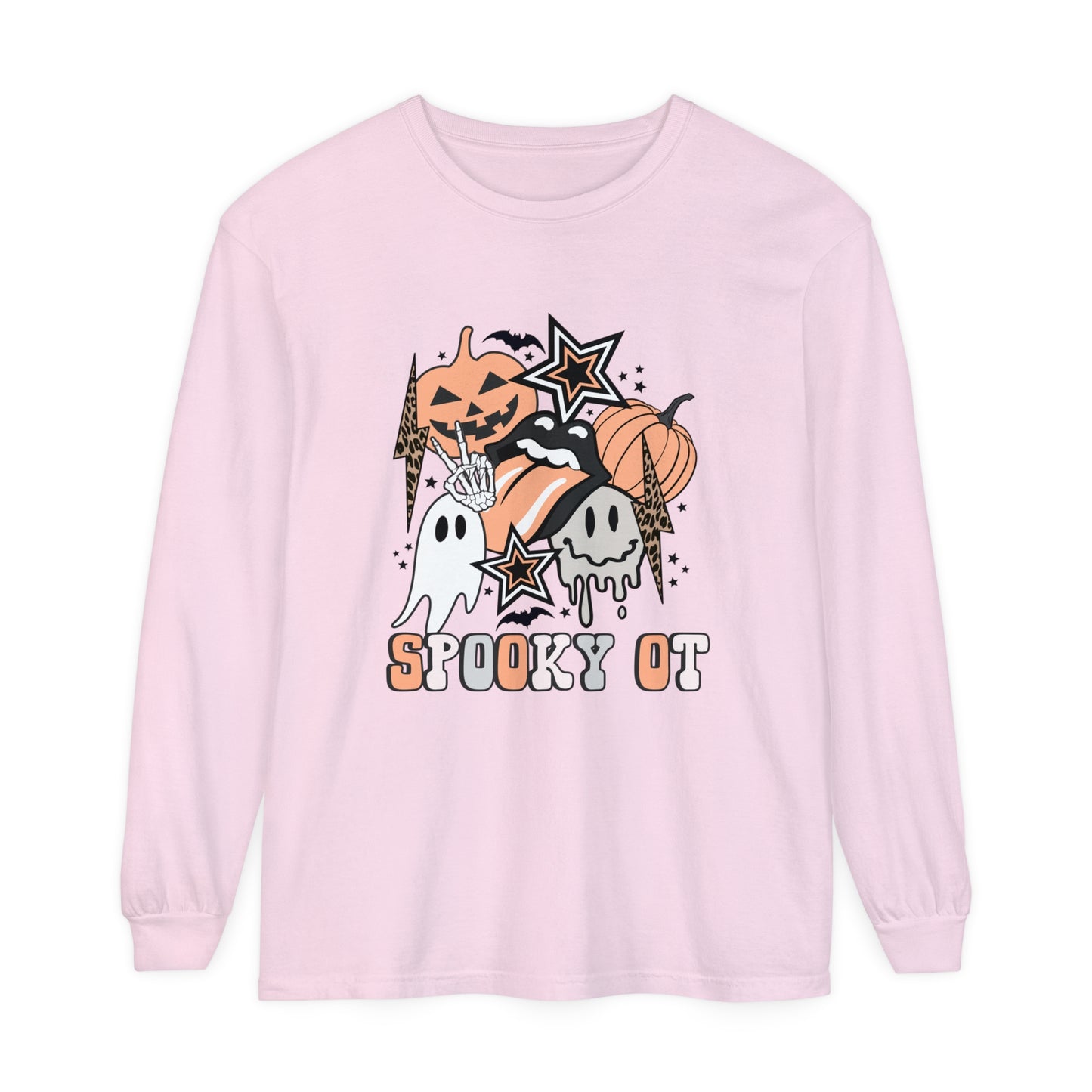 Spooky OT Retro Halloween Long Sleeve Comfort Colors T-Shirt