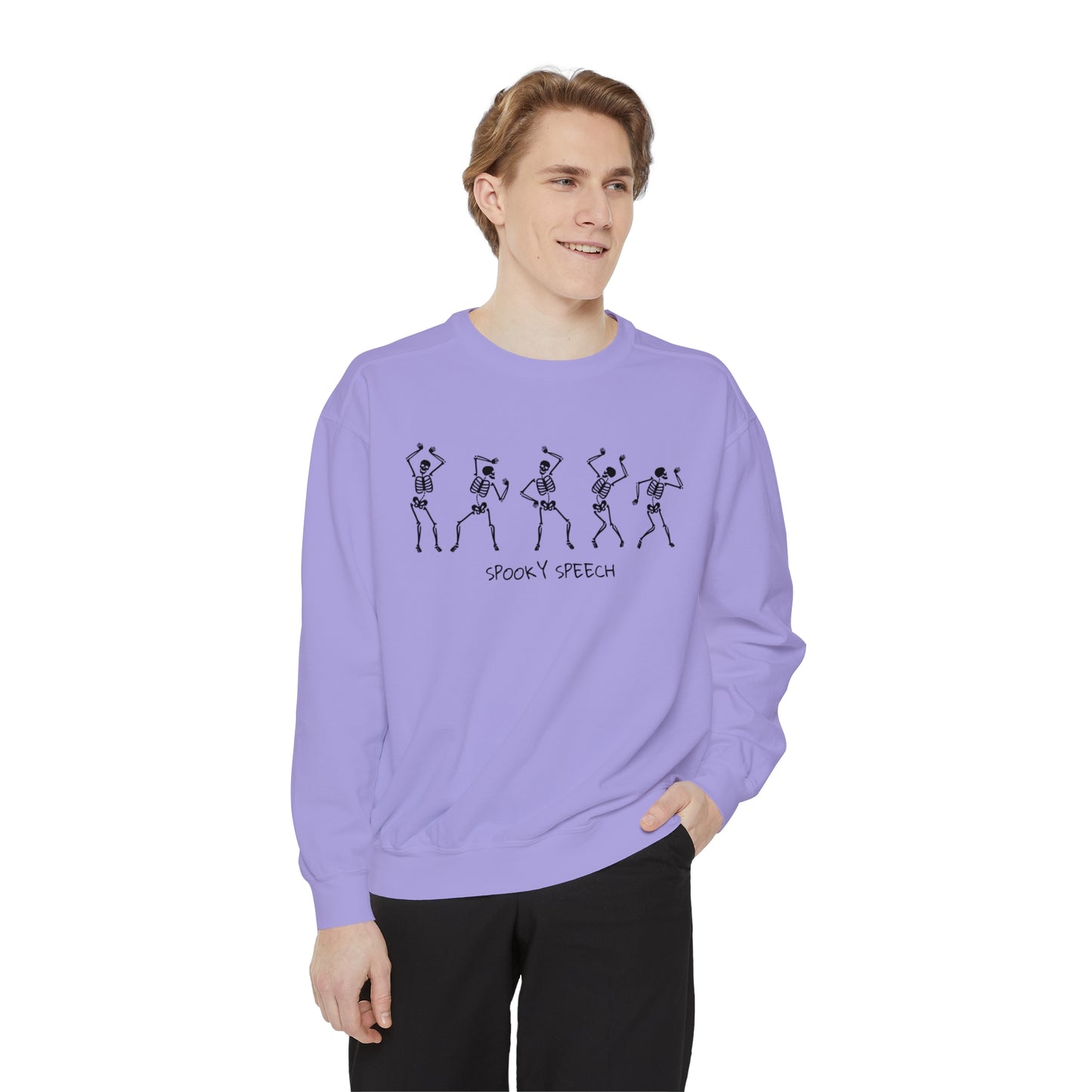 Spooky Speech Skeletons Comfort Colors Sweatshirt