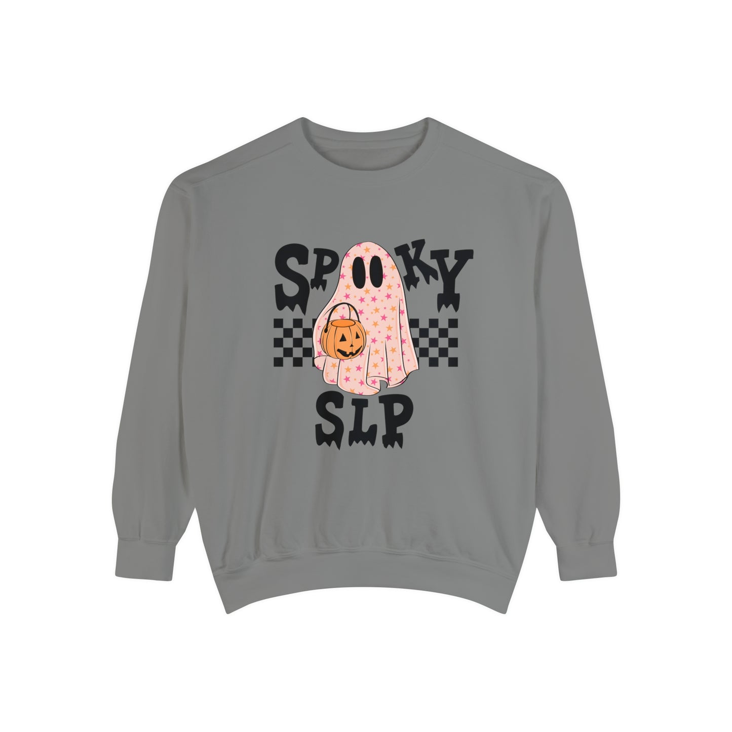 Spooky SLP Checkerboard Comfort Colors Sweatshirt