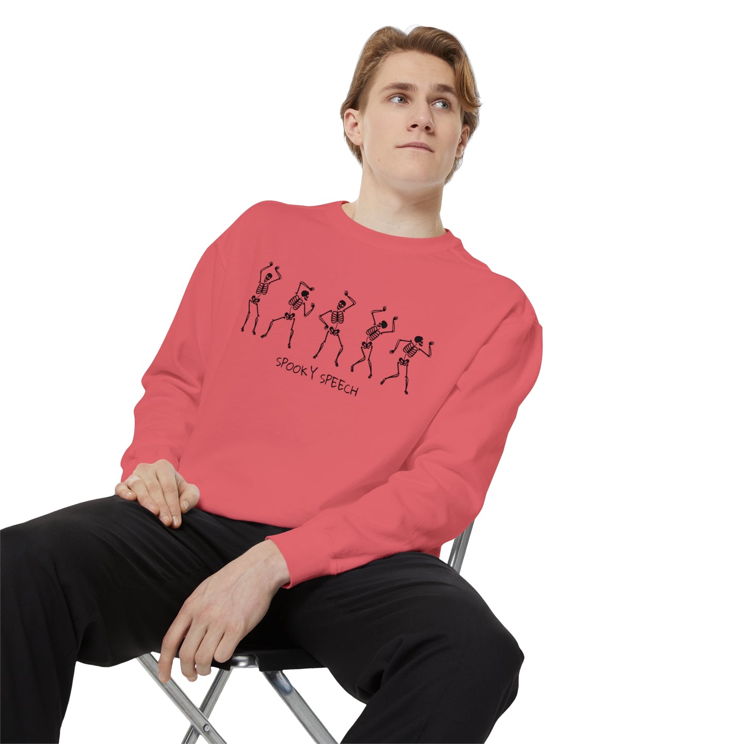 Spooky Speech Skeletons Comfort Colors Sweatshirt