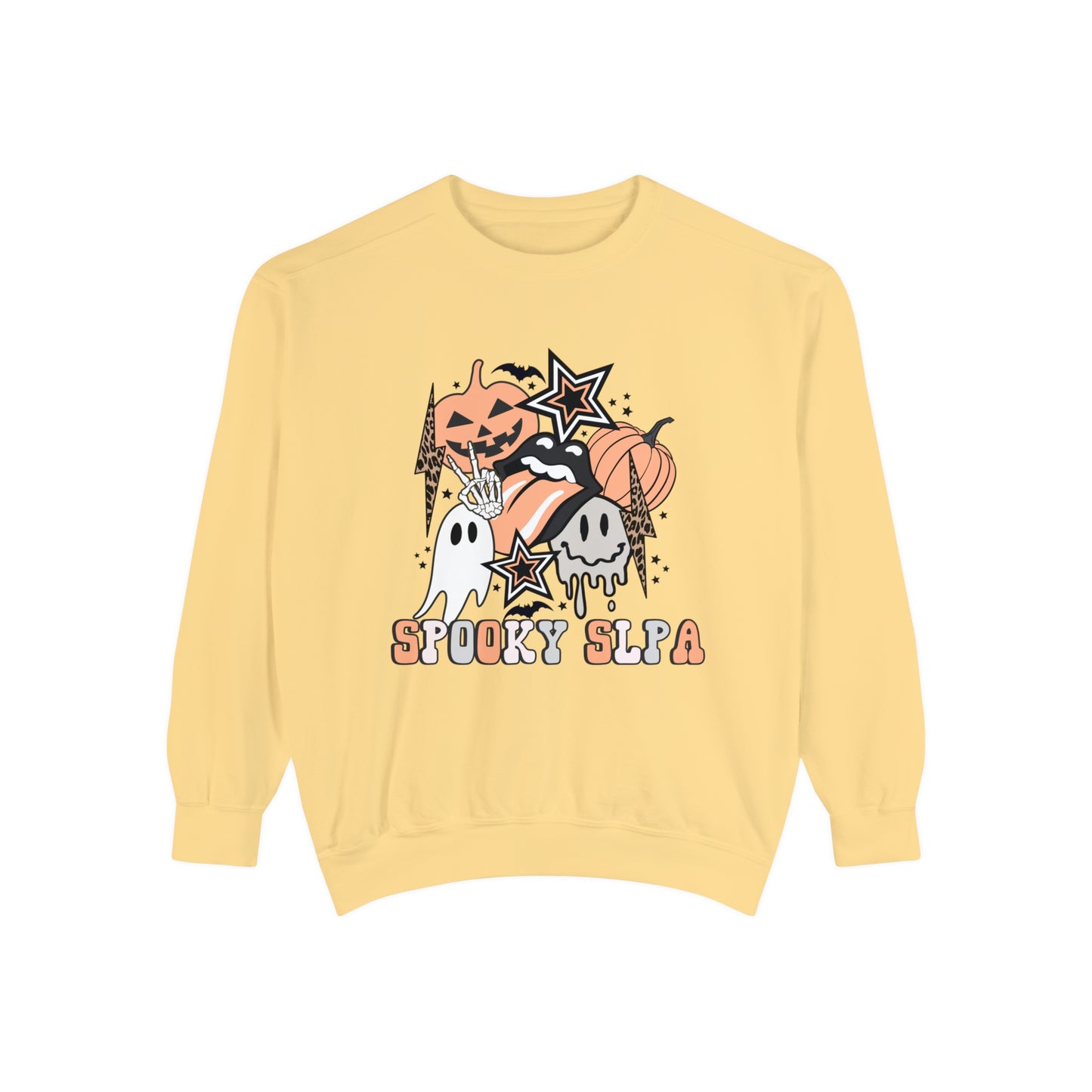 Spooky SLPA Retro Halloween Comfort Colors Sweatshirt