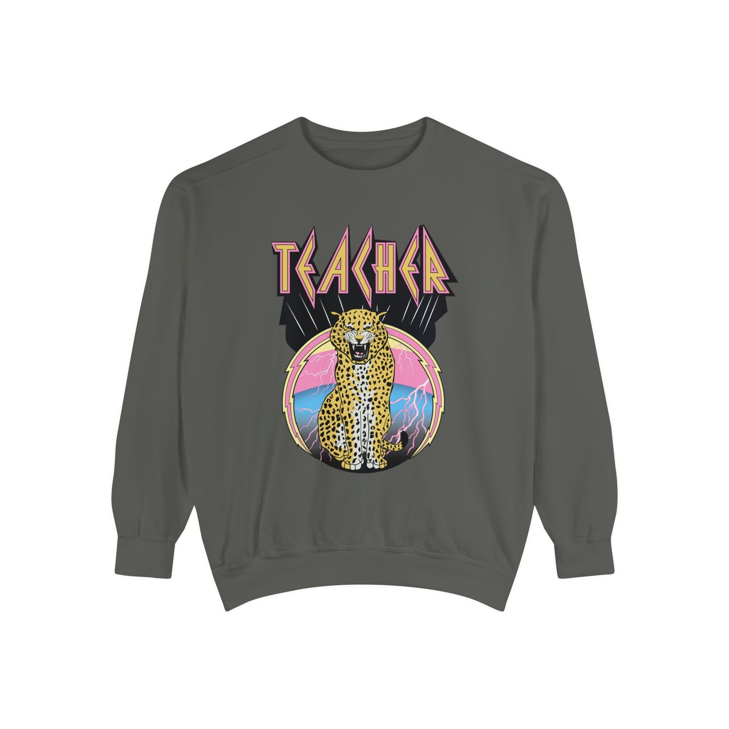 Rock Leopard Teacher Comfort Colors Sweatshirt