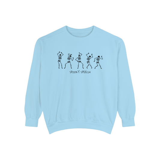 Spooky Speech Skeletons Comfort Colors Sweatshirt