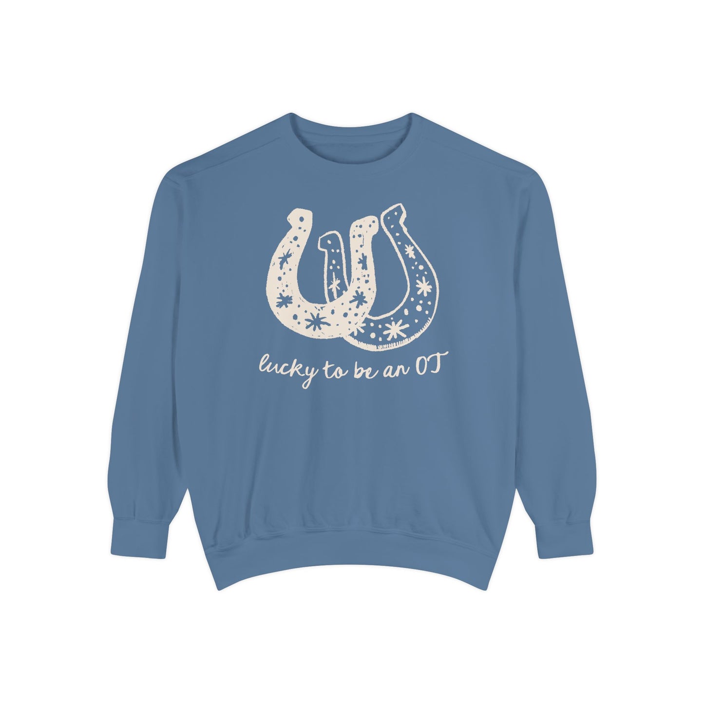 Lucky OT Horseshoe Comfort Colors Sweatshirt