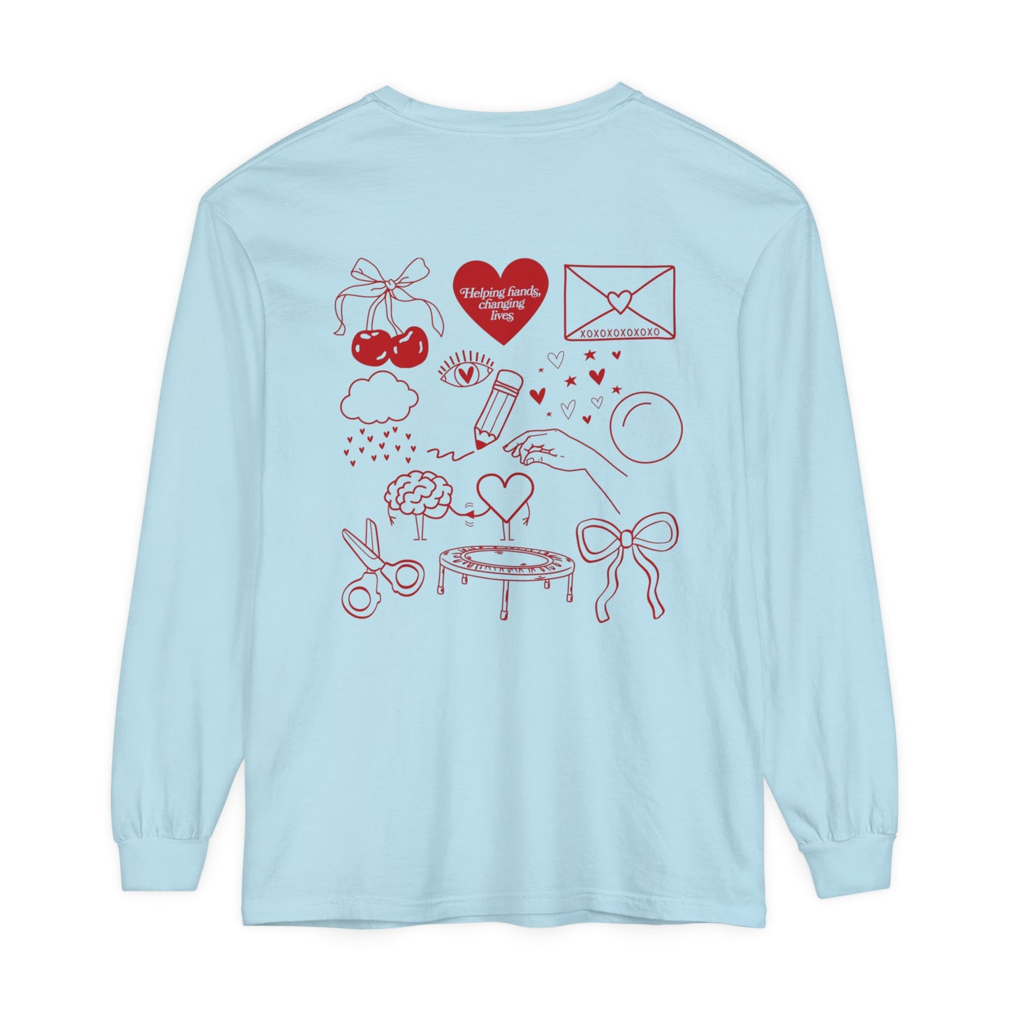 Helping Hands OT Long Sleeve Comfort Colors T-Shirt | Front and Back Print