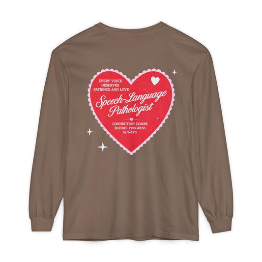 SLP Heart Patch Long Sleeve T-Shirt | Front and Back Print