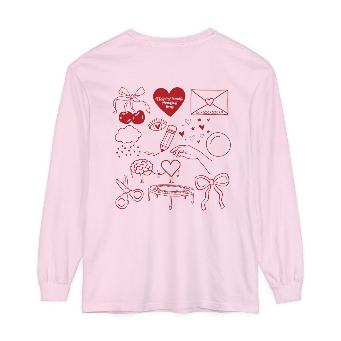 Helping Hands OT Long Sleeve Comfort Colors T-Shirt | Front and Back Print
