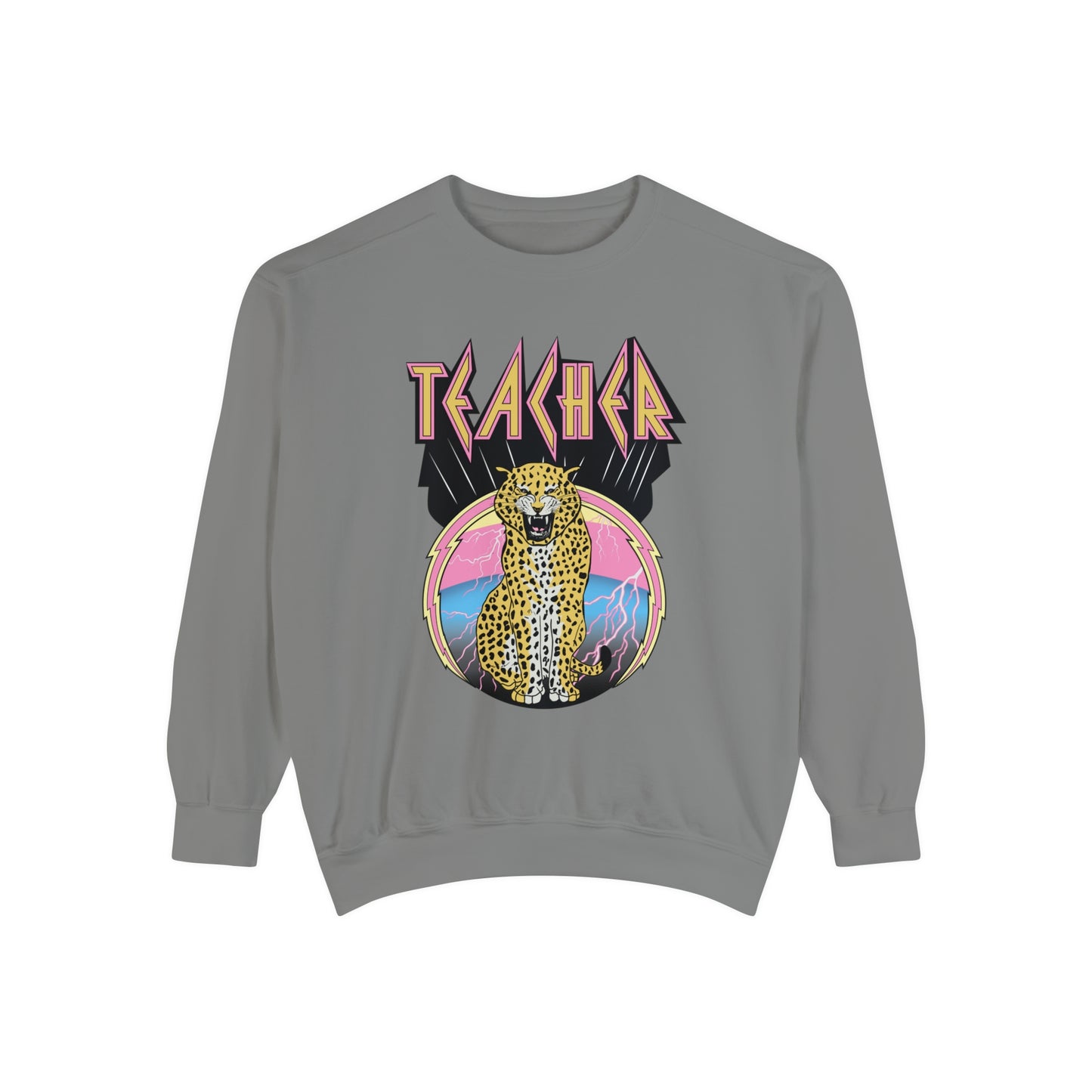 Rock Leopard Teacher Comfort Colors Sweatshirt