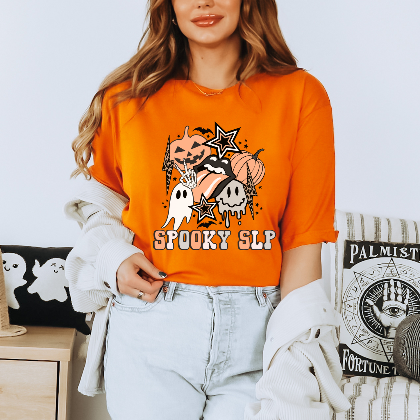 Spooky SLP Retro Halloween Jersey T-Shirt