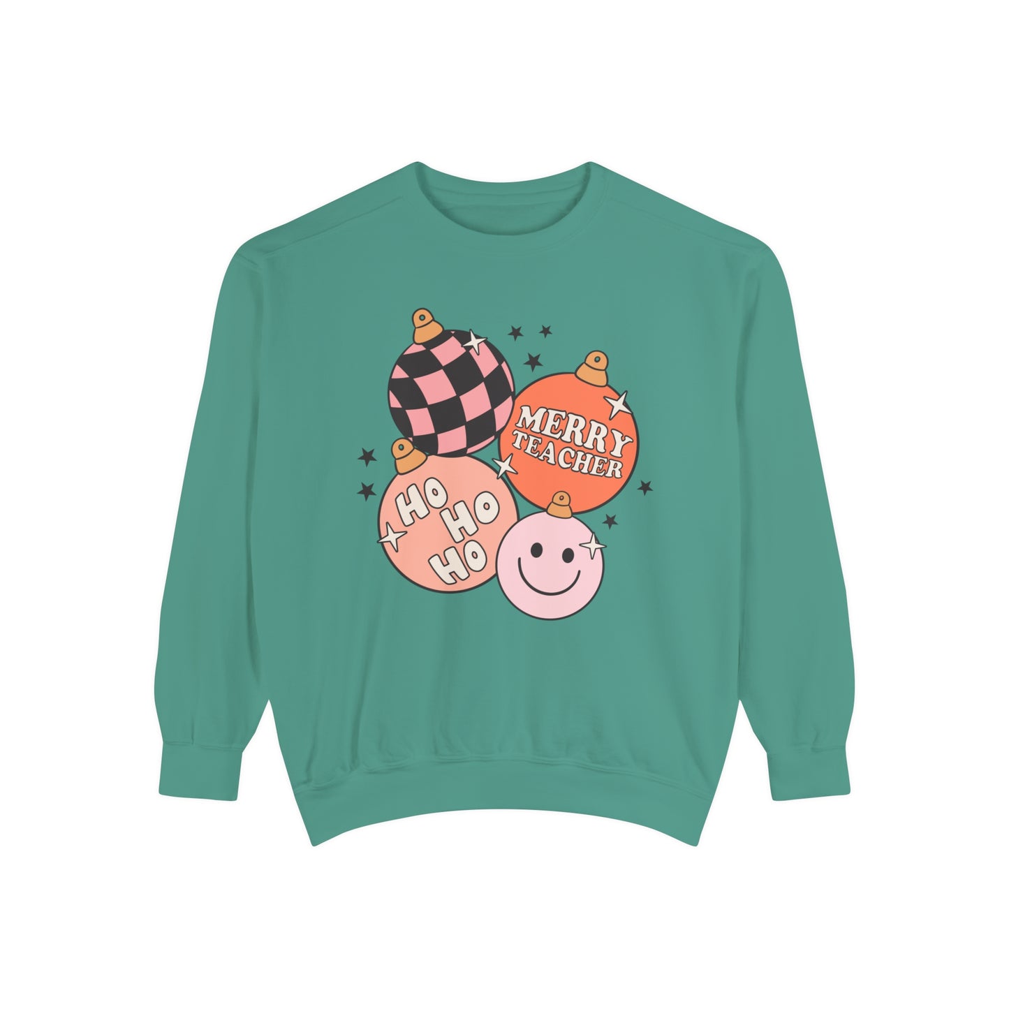 Merry Teacher Ornaments Comfort Colors Sweatshirt