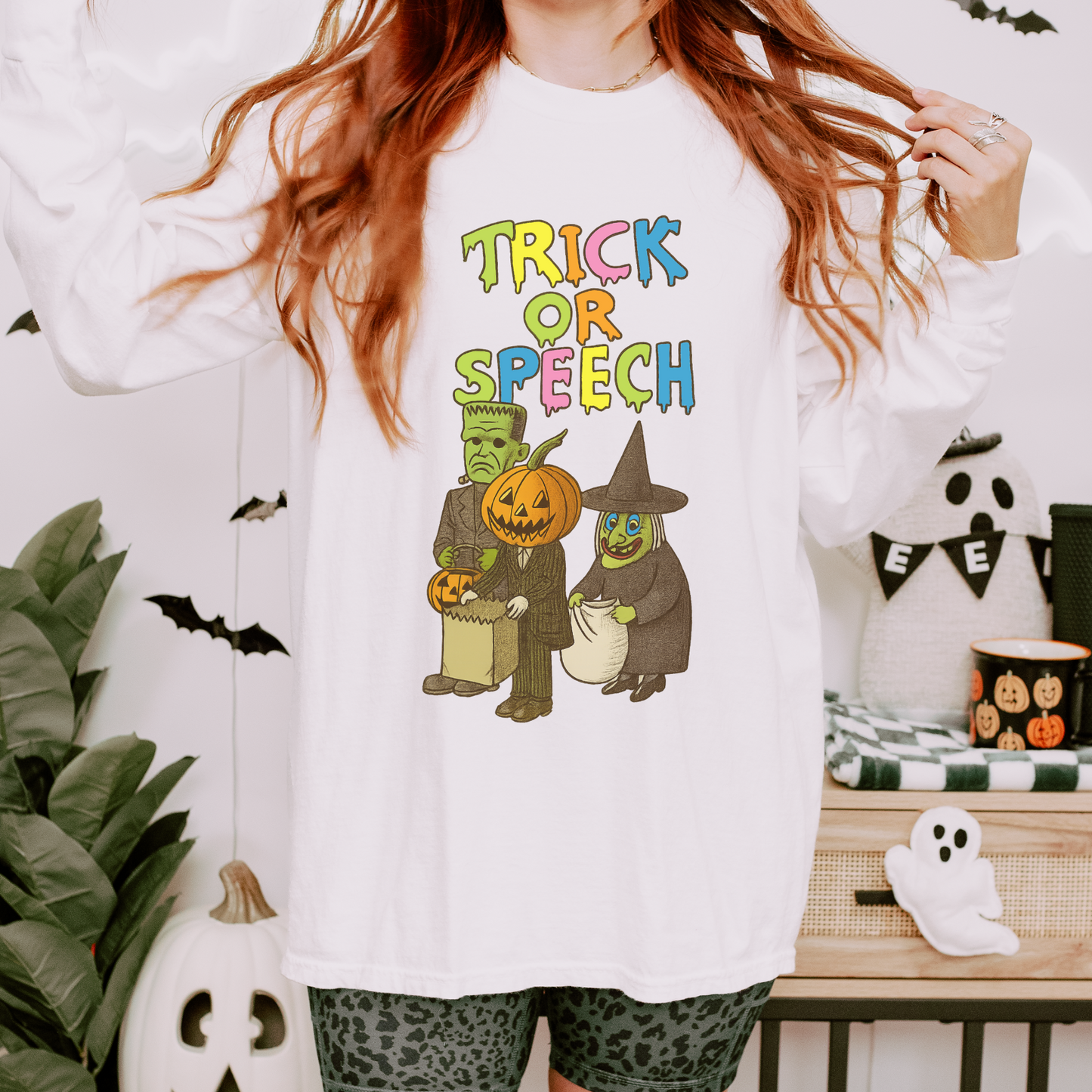 Trick or Speech Long Sleeve Comfort Colors T-Shirt
