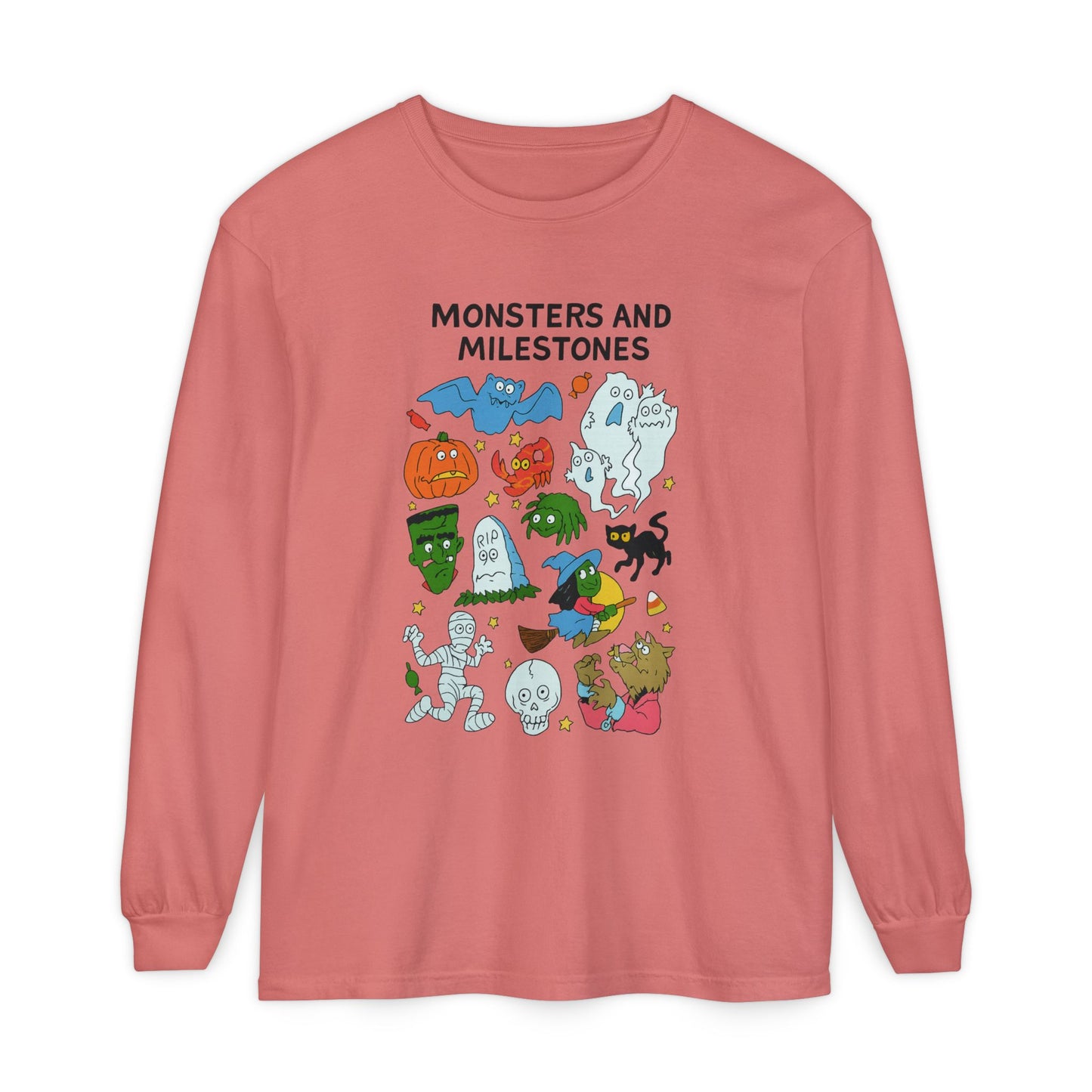 Monsters and Milestones Long Sleeve Comfort Colors T-Shirt