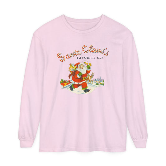 Santa Claus's Favorite SLP Long Sleeve Comfort Colors T-Shirt