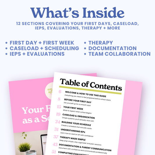 Your First Year as a School SLP | Digital Guide and Resources