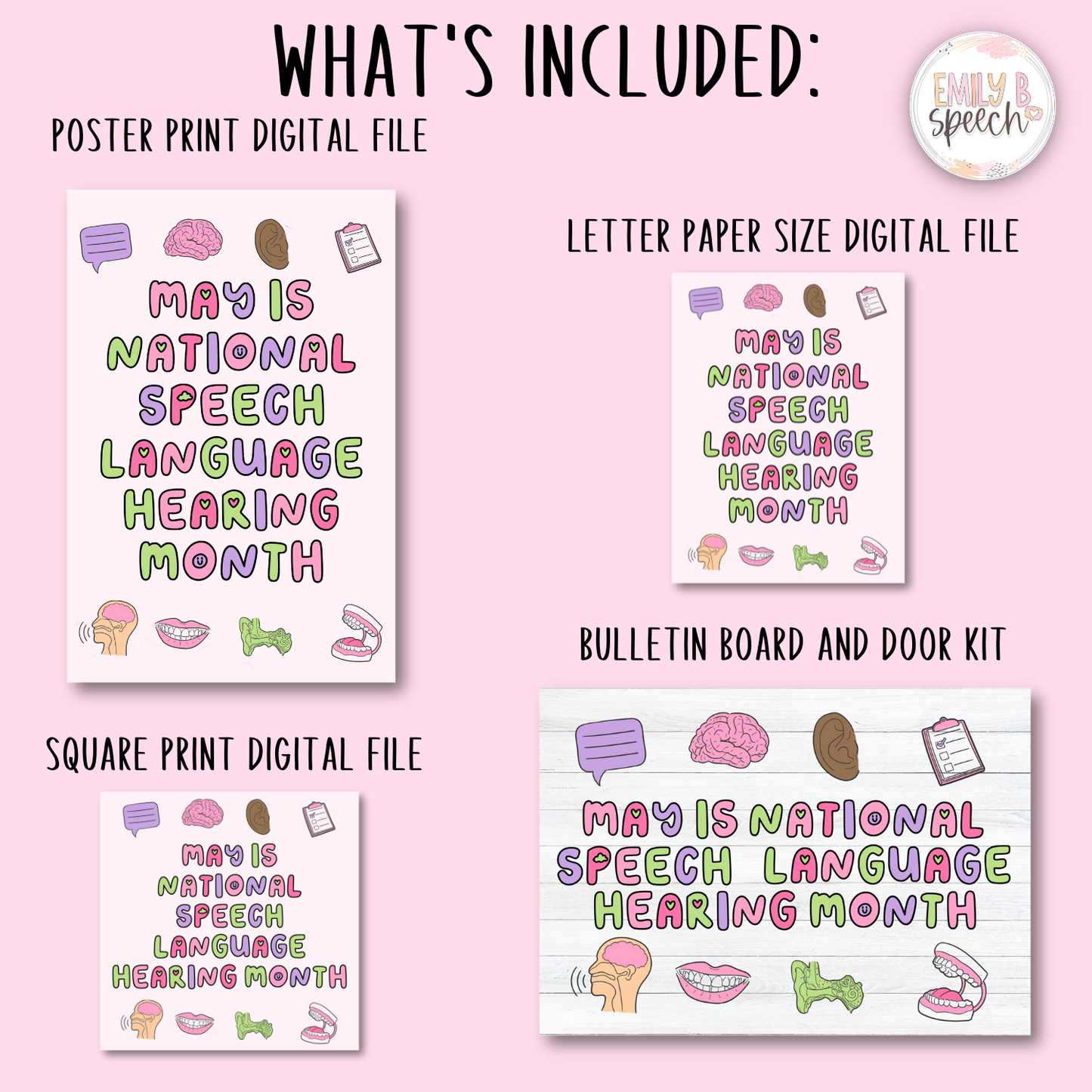 Speech Language Hearing Month Poster and Bulletin Board Kit
