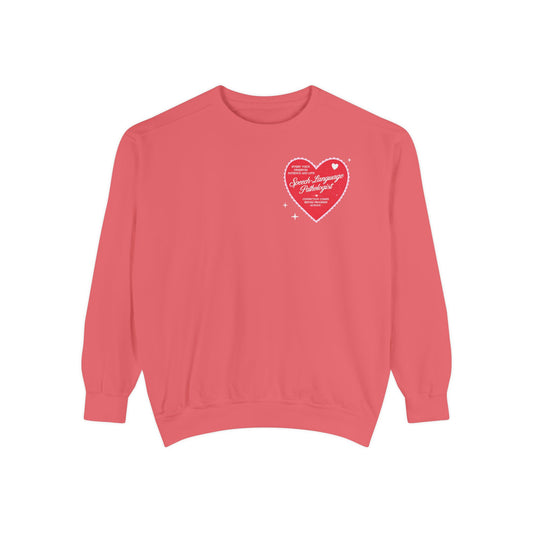 SLP Heart Patch Comfort Colors Sweatshirt | Front and Back Print