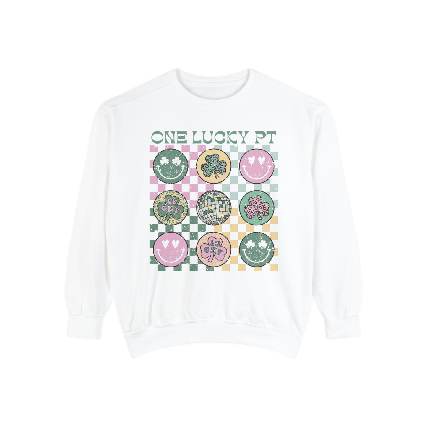 One Lucky PT Distressed Comfort Colors Sweatshirt