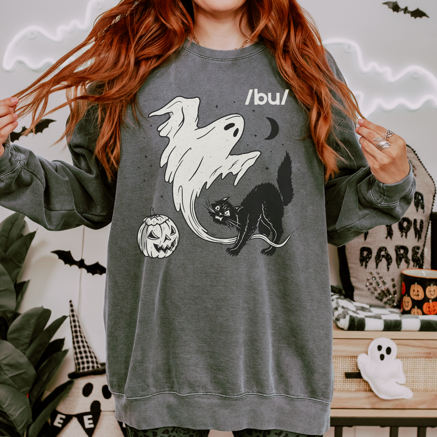 Boo Phonetic Spooky Comfort Colors Sweatshirt