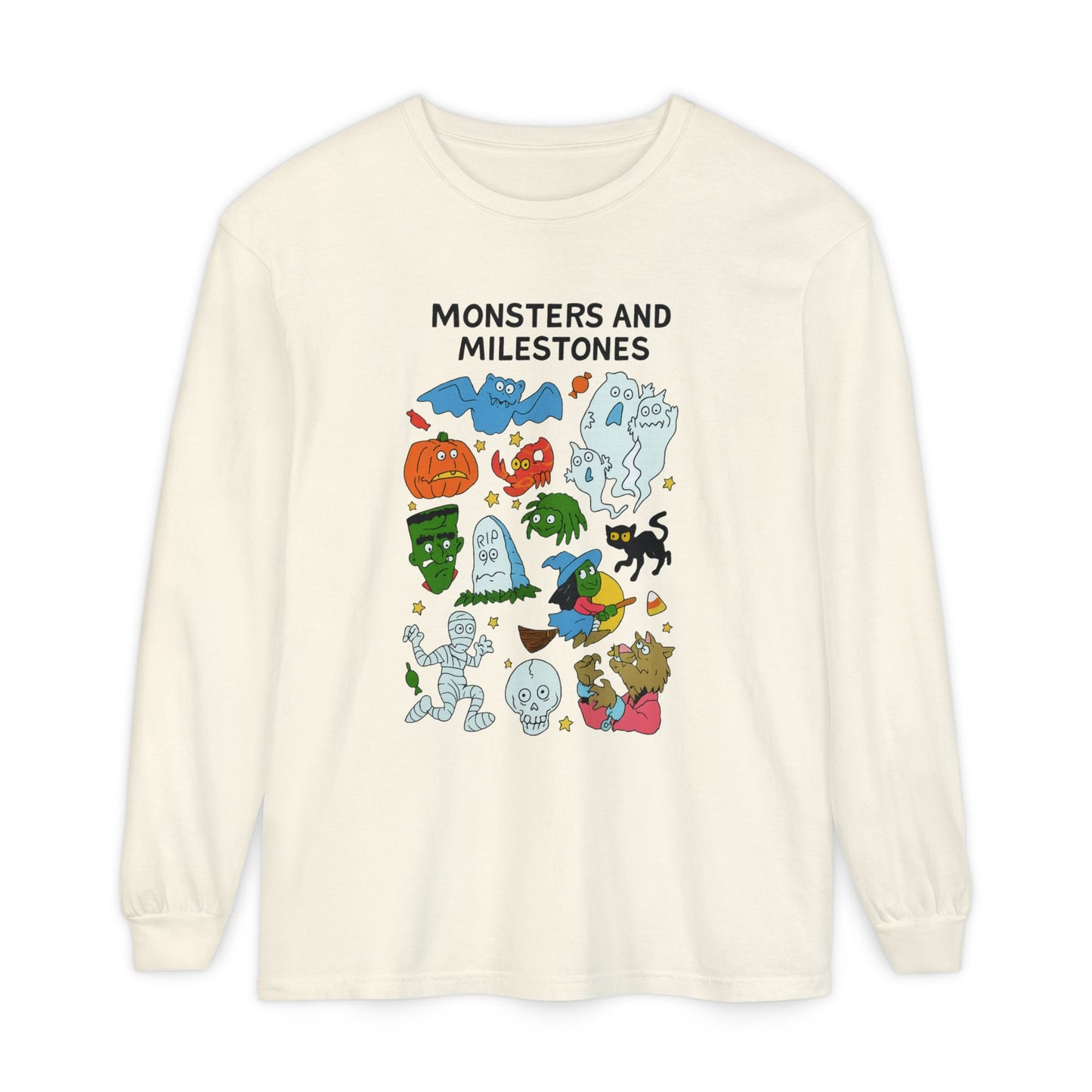 Monsters and Milestones Long Sleeve Comfort Colors T-Shirt