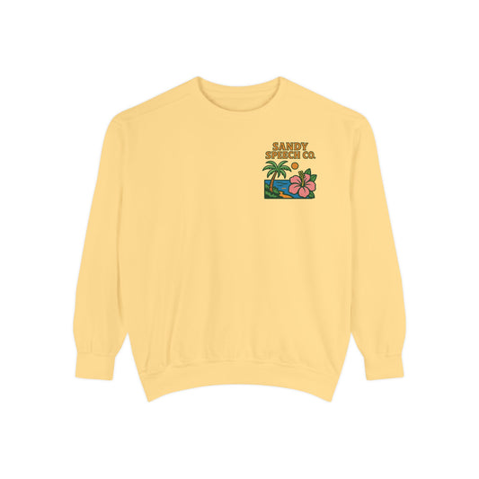 Sandy Speech Co. Comfort Colors Sweatshirt | Front and Back Print