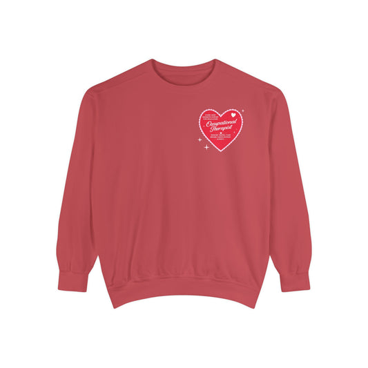 OT Heart Patch Comfort Colors Sweatshirt | Front and Back Print