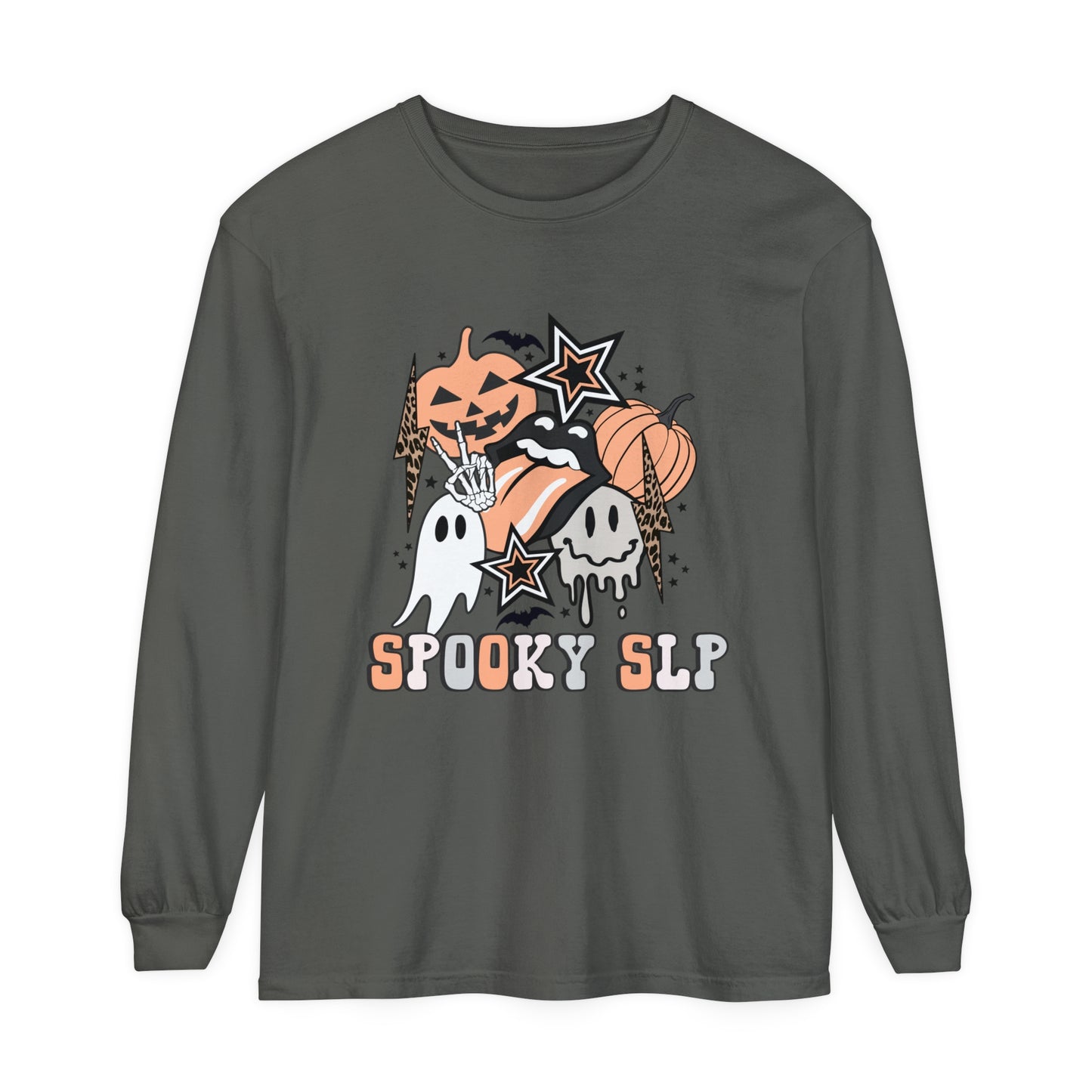 Spooky SLP Retro Halloween Long Sleeve Comfort Colors T-Shirt