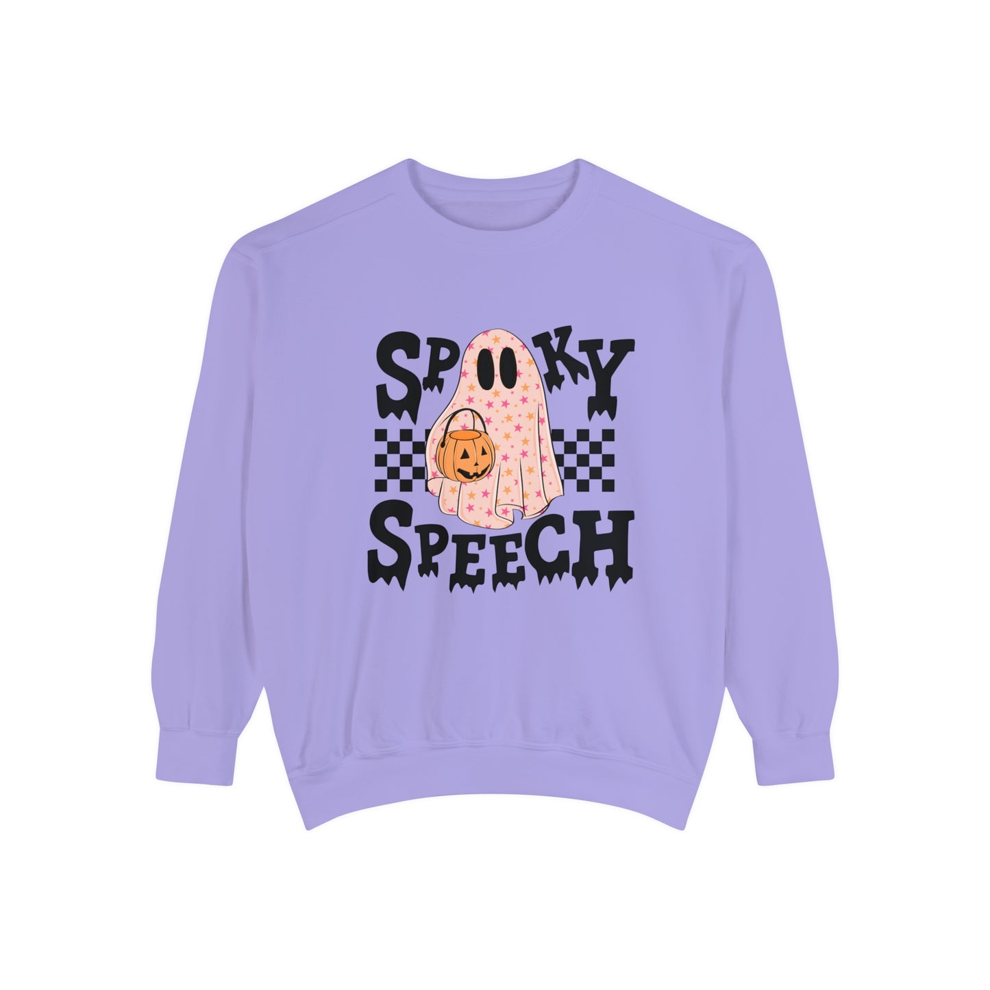 Spooky Speech Checkerboard Comfort Colors Sweatshirt