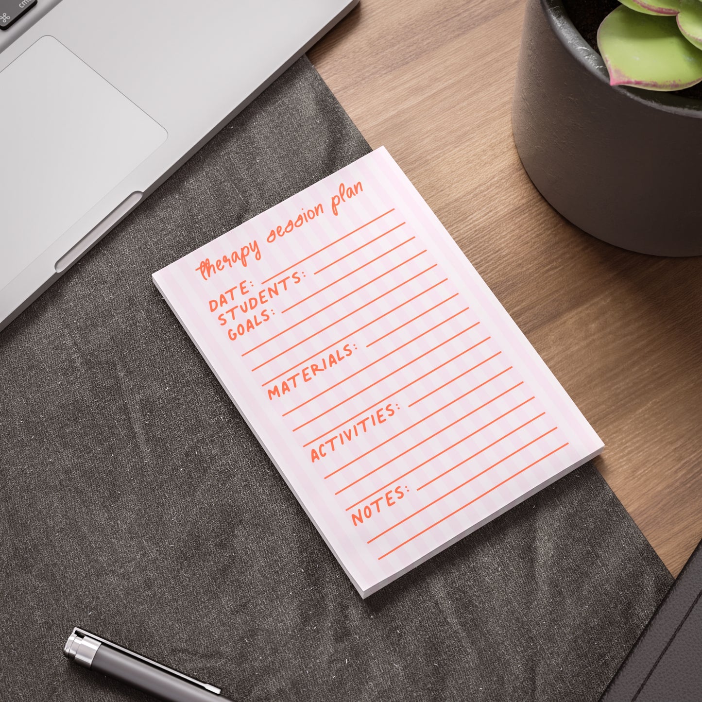 Therapy Session Plan Post-it® Note Pad | Pink & Coral