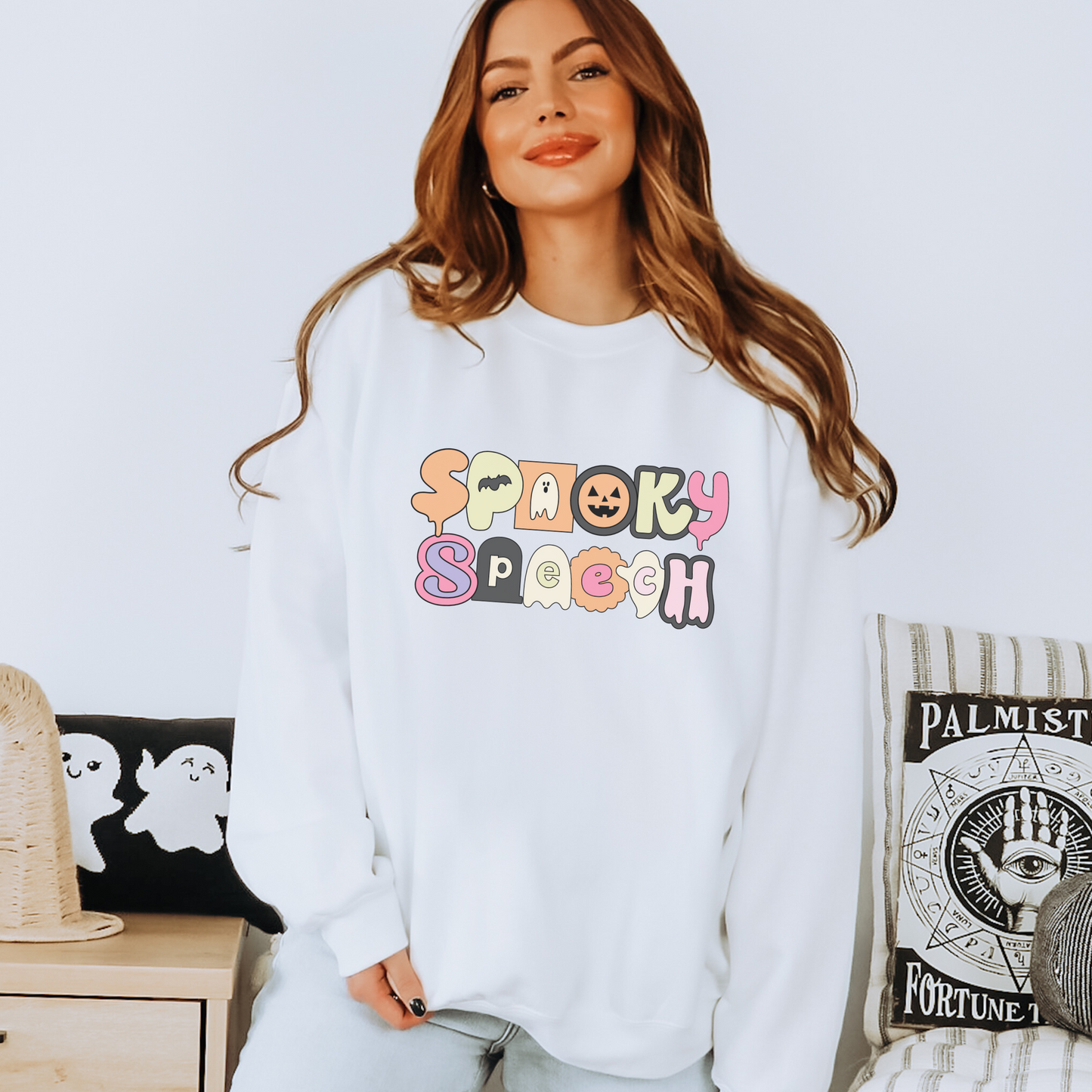 Spooky Speech Retro Crewneck Sweatshirt