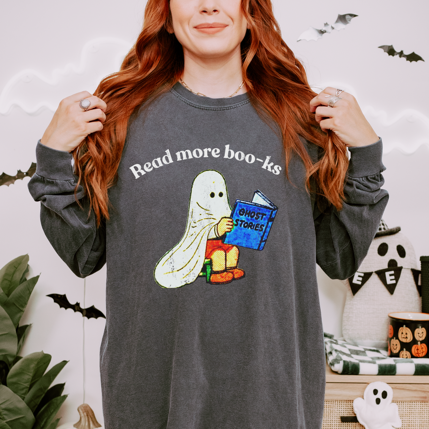 Read More Boo-ks Long Sleeve Comfort Colors T-Shirt