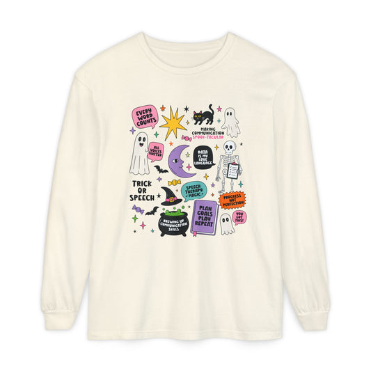 Spooky Icons Long Sleeve Comfort Colors T-Shirt