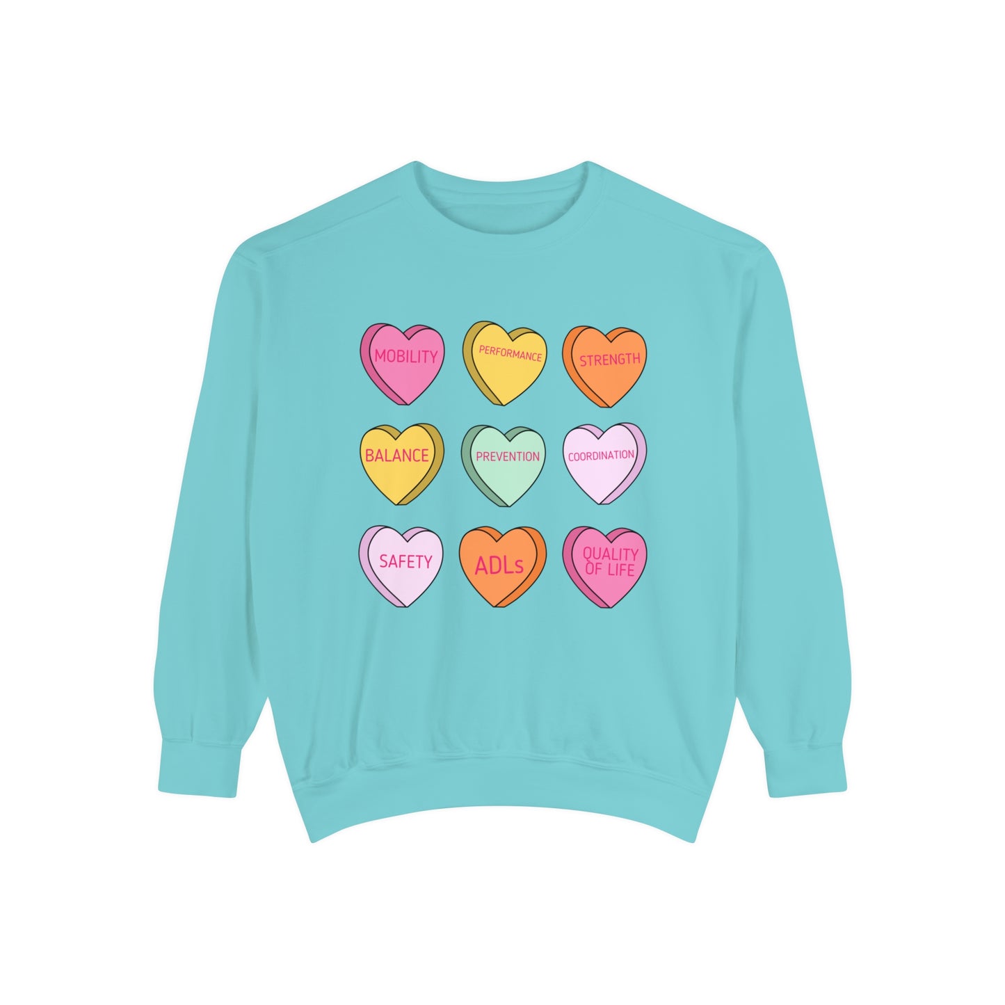 PT Scope Candy Hearts Comfort Colors Sweatshirt