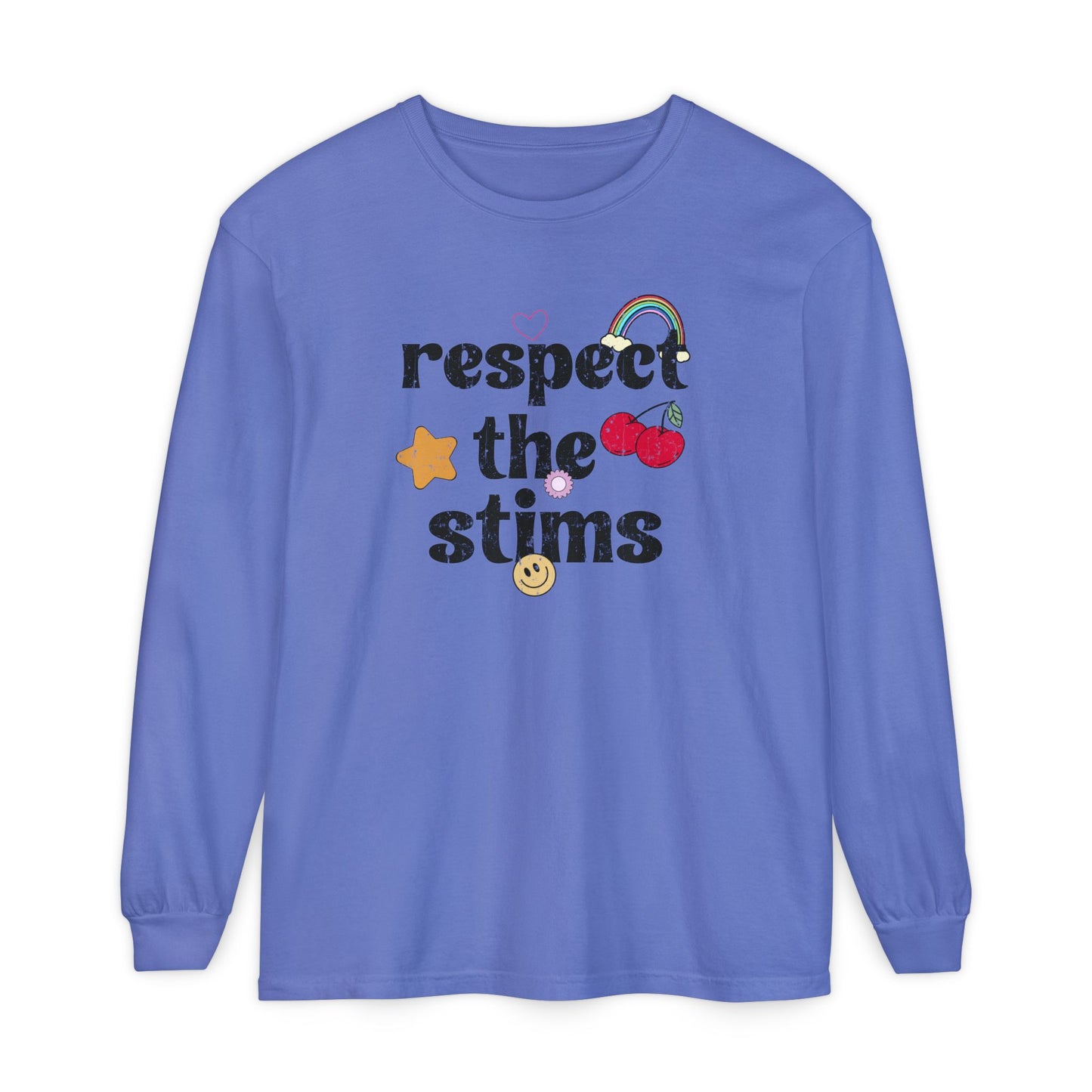 Respect The Stims Distressed Long Sleeve Comfort Colors T-Shirt