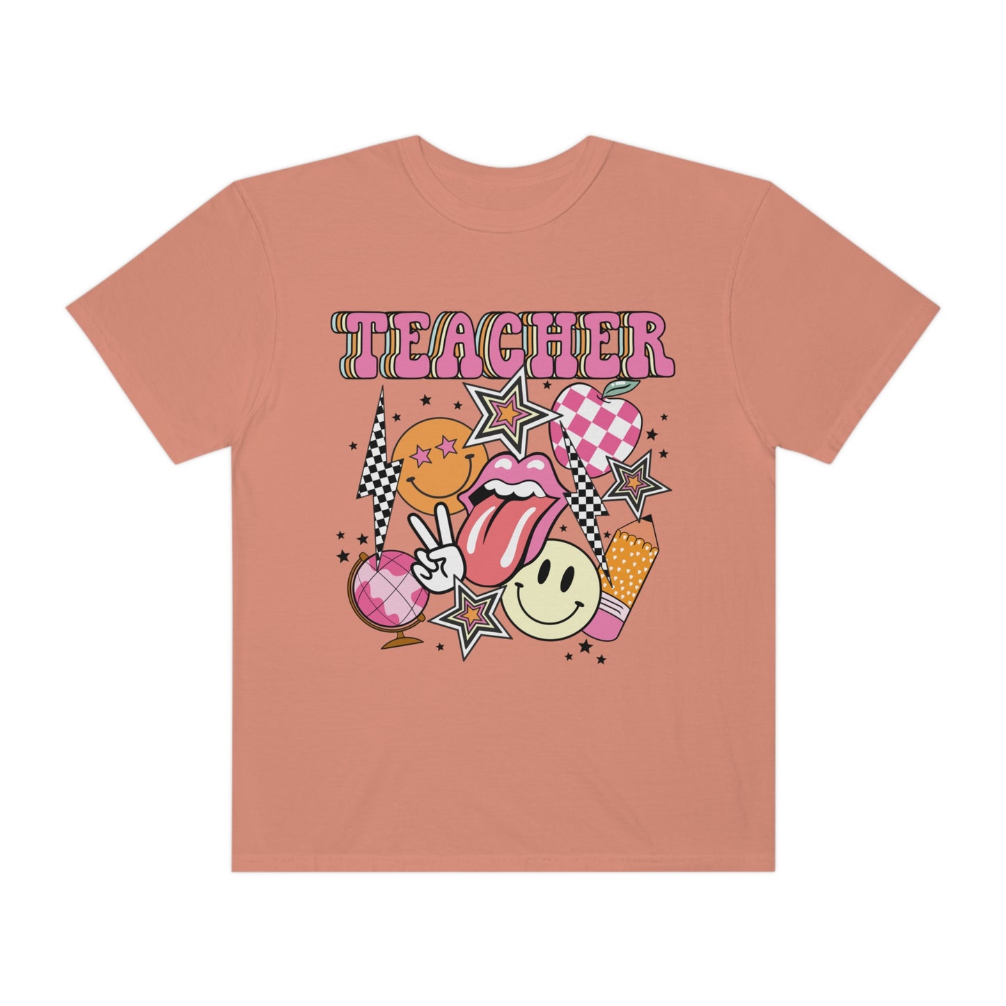Retro Teacher Comfort Colors T-Shirt