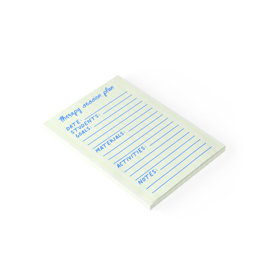 Therapy Session Plan Post-it® Note Pad | Green & Blue