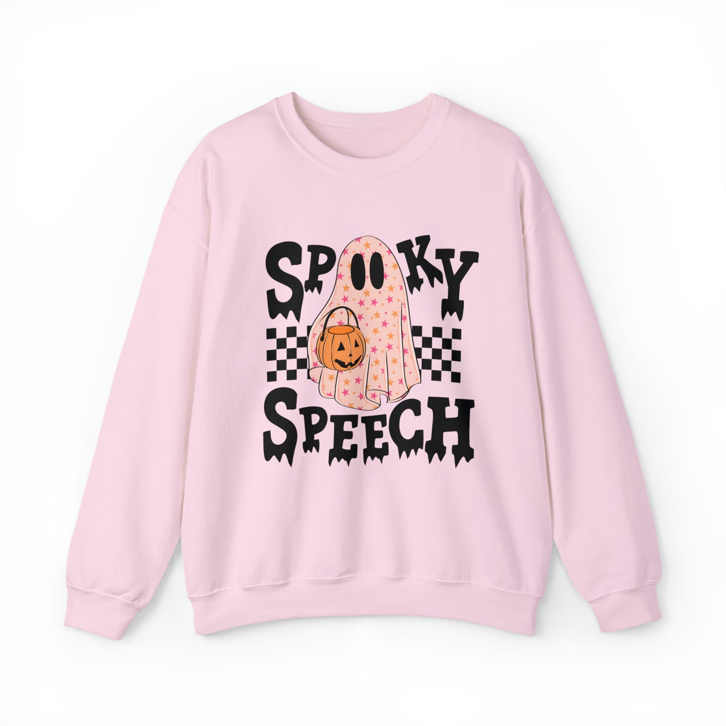 Spooky Speech Checkerboard Crewneck Sweatshirt