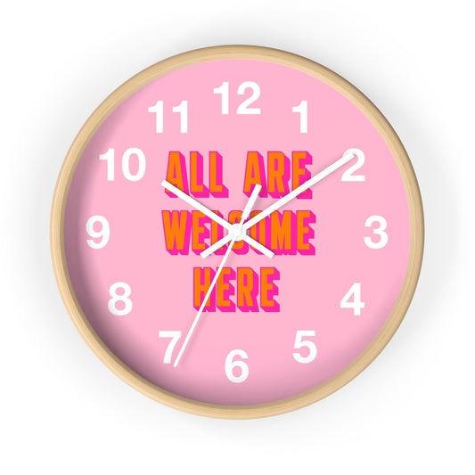 All Are Welcome Here Wall Clock