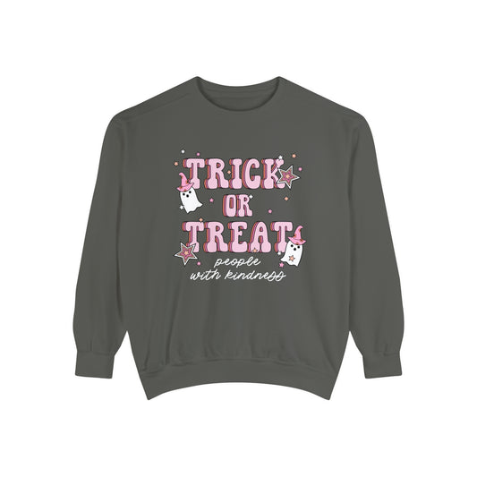 Trick or Treat People With Kindness Comfort Colors Sweatshirt