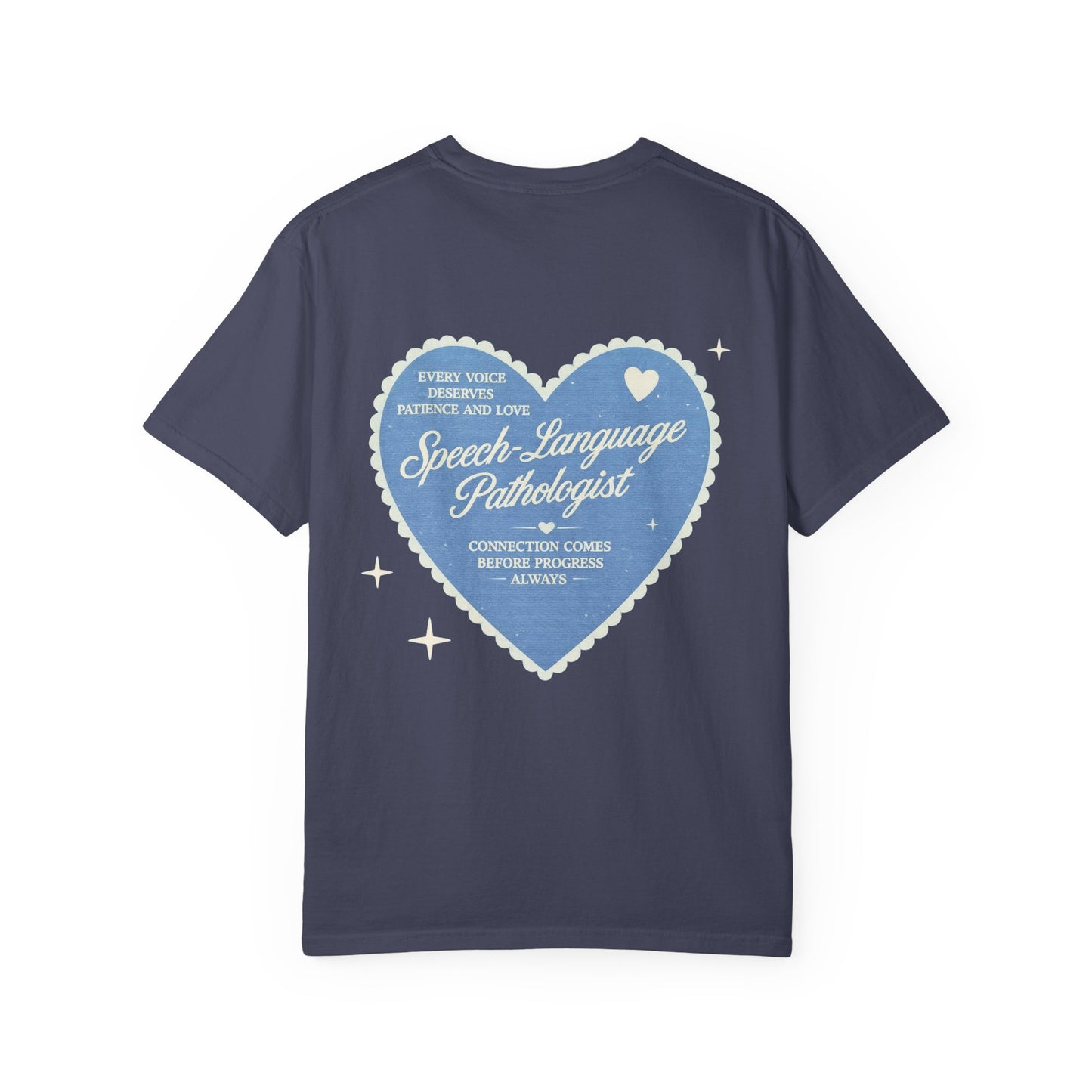 SLP Heart Patch Comfort Colors T-Shirt | Front and Back Print