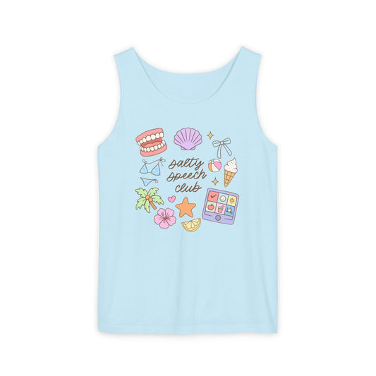 Salty Speech Club Comfort Colors Tank Top